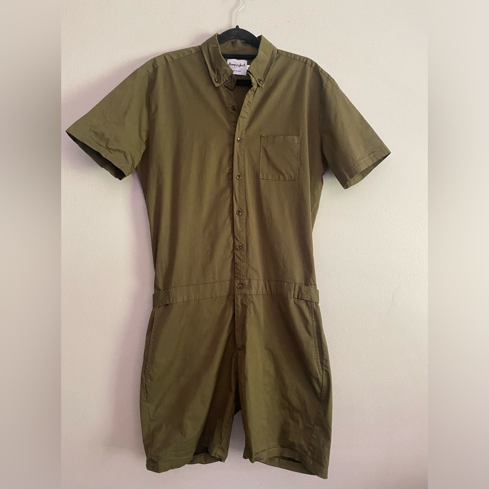 Men’s Army Green Romper Jack Romper Sz large